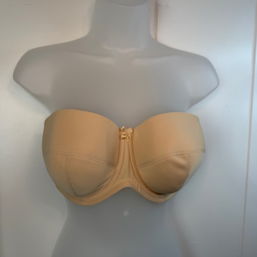 Panache Strapless Beige Nude Bra Wire 36E Evie 5320 Feminine Neutral